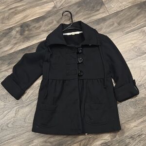 Forever 21 Black Elbow Length Coat